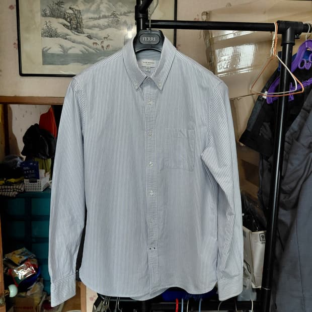 [클럽모나코]슬림핏 옥스포드 스트라이프 셔츠 M(100)사이즈