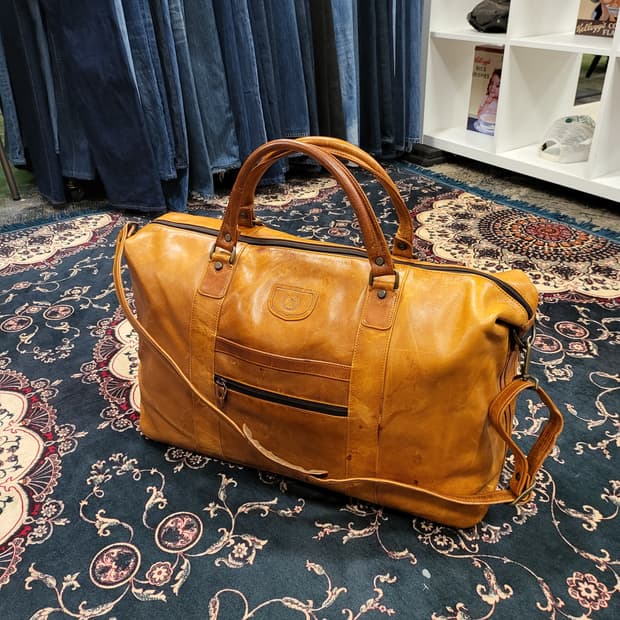 금강 올 레더 보스턴백