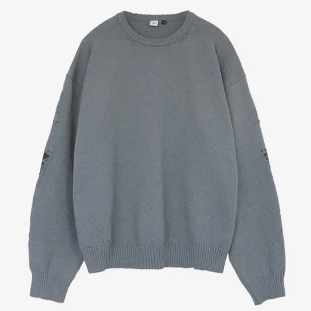 폴리테루 루즈드 니트 에스닉 슬리브 제이드