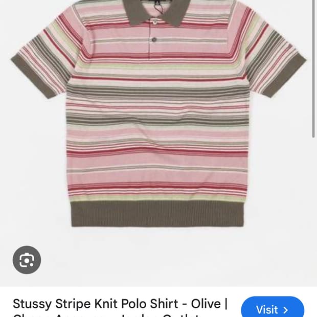 스투시 스트라이프 니트 폴로 L