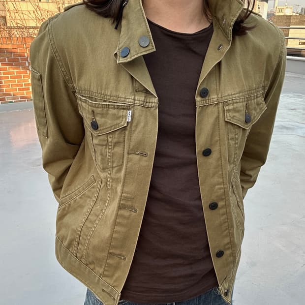 (S)리바이스 밀리터리 트러커 자켓 올리브컬러