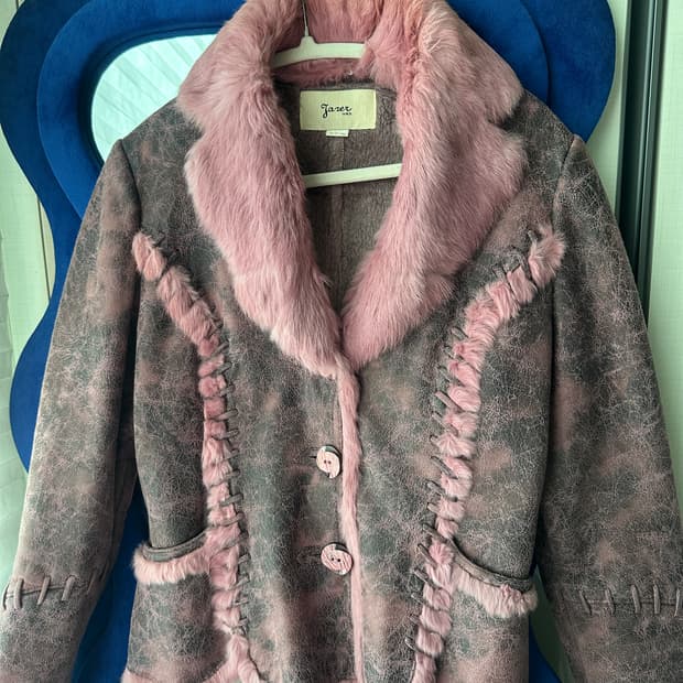 핑크 빈티지 무스탕 자켓