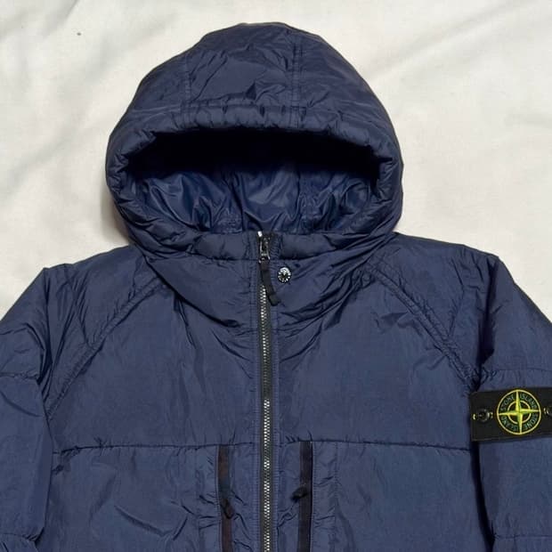 XXL 스톤아일랜드 패치와펜 가먼트 크링크랩스 다운 네이비 패딩