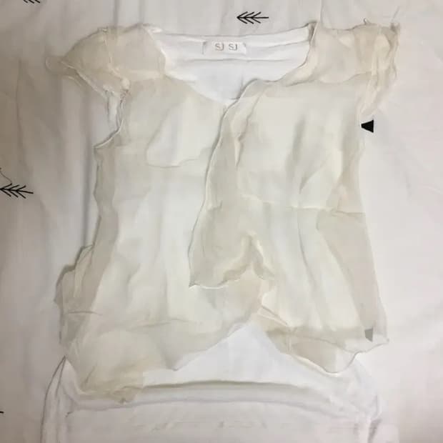 sjsj 레이스 반팔 블라우스