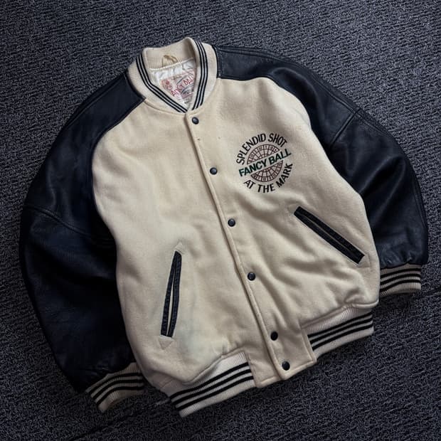 USA 오리지날 빈티지 카우하이드 모직 바시티 자켓 1512