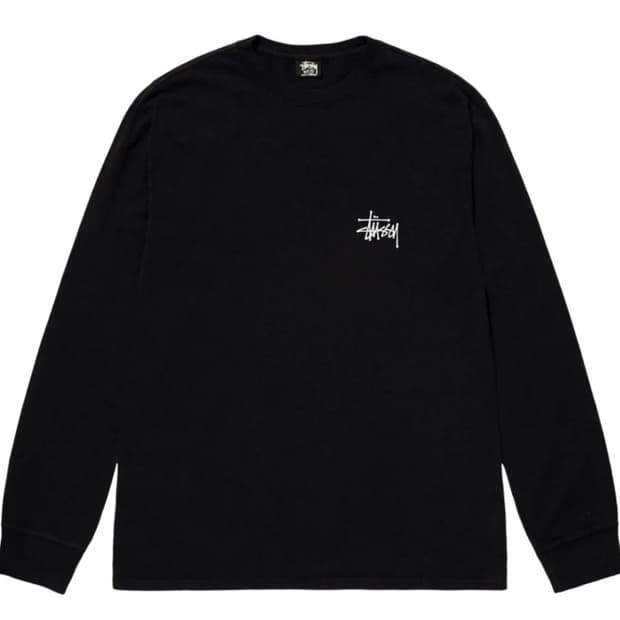 스투시 베이직 롱슬리브 블랙