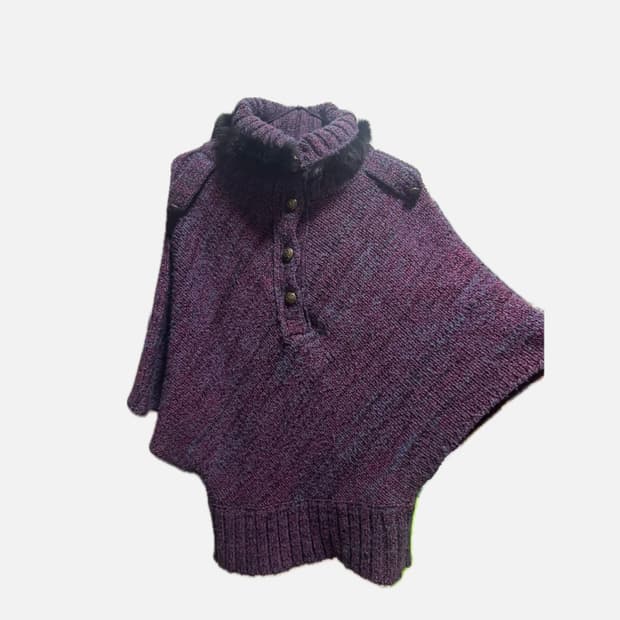 빈티지 니트판쵸 퍼