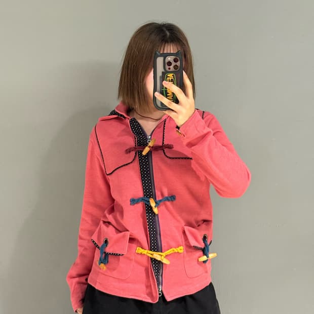 dot point toggle detail hood jacket