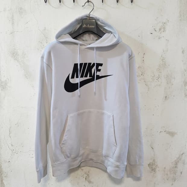 나이키 화이트 후드티 L