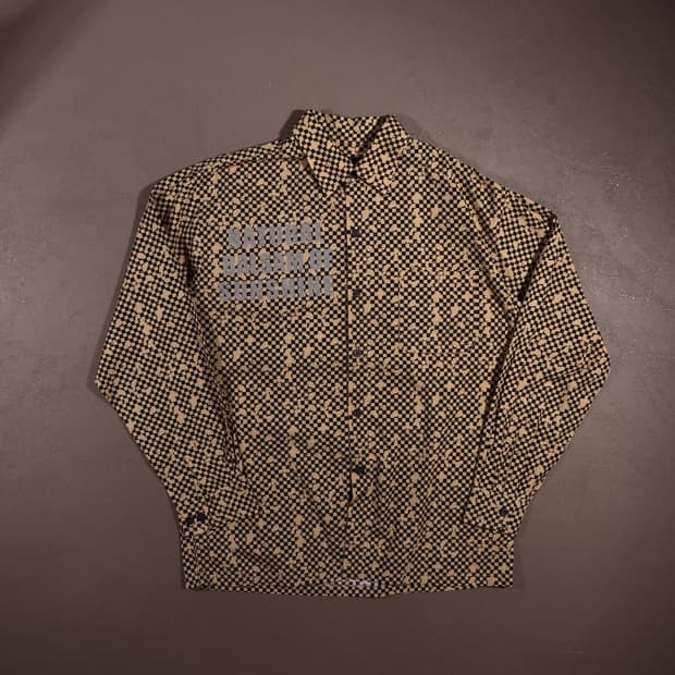 일본빈티지 체커보드 Y2K 프린팅 셔츠