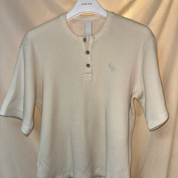 (XL) 크롬하츠 헨리넥 와플 아이보리 하프 니트