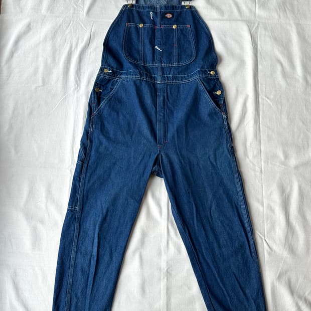디키즈 인디고 데님 멜빵 오버롤 32x30