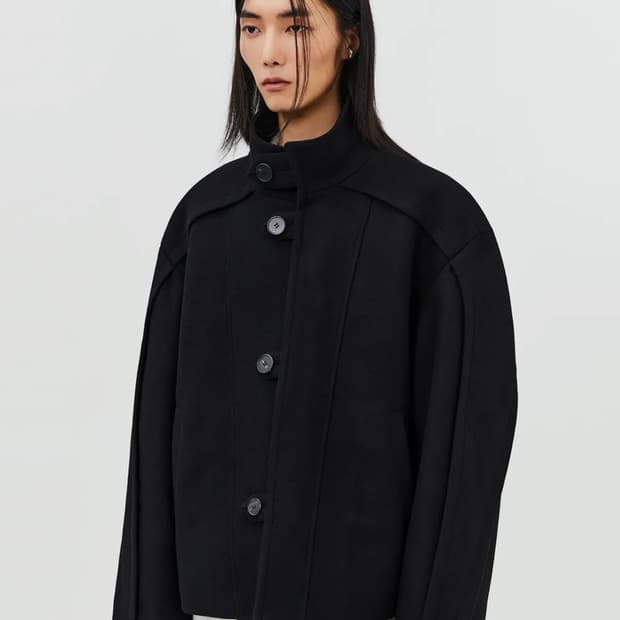 엘무드 더플 숏코트 블랙 48사이즈