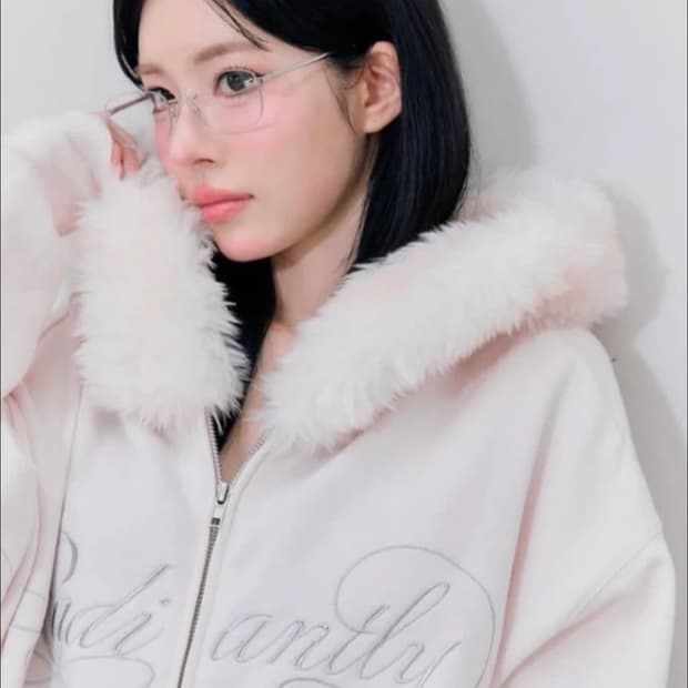 olivedesolive 베이비핑크 퍼 후드집업