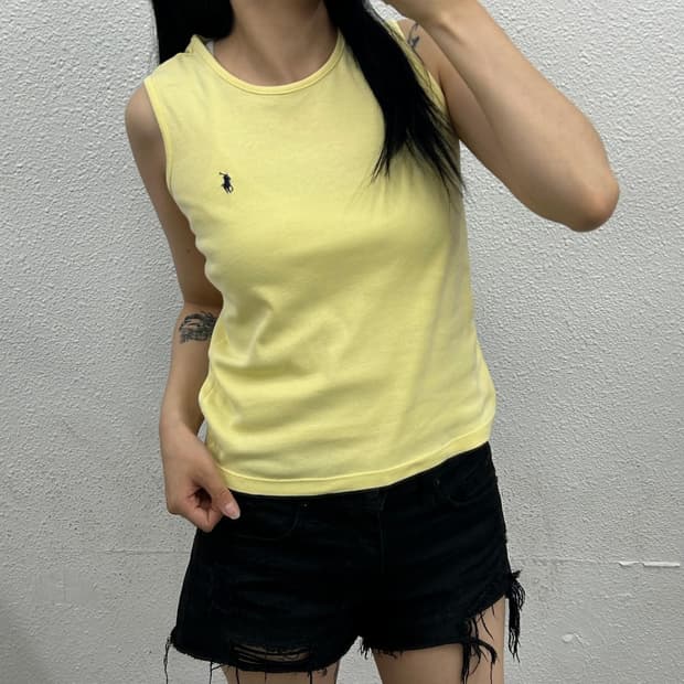 폴로 랄프로렌 네이비포니 바닐라 나시 S