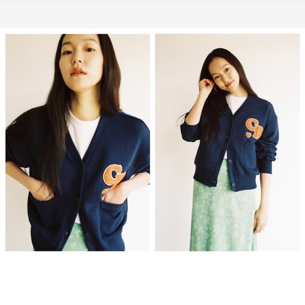 콜미베이비 네이비 브이넥 가디건