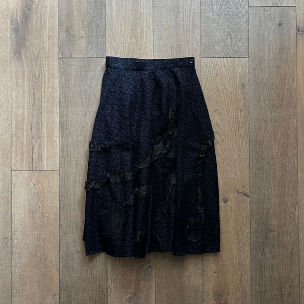 Floral Pattern Lace Flare Skirt