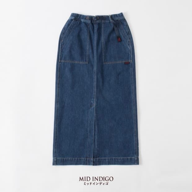 그라미치 미드 인디고 데님 롱스커트 M