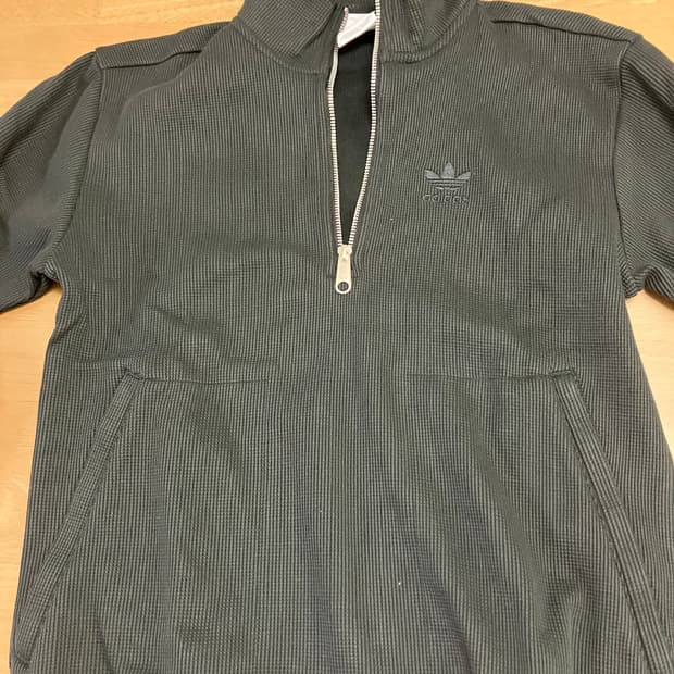 아디다스 와플하프집 스웨트셔츠 검정