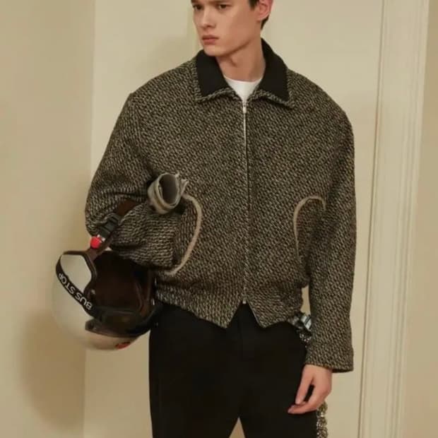 STU 더블 카라 트윌 자켓 M