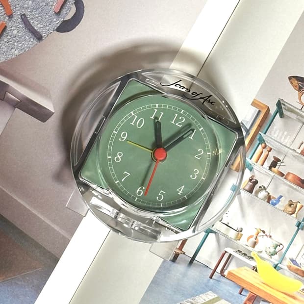 일본 빈티지 여행용 올리브 탁상 알람 시계🫒