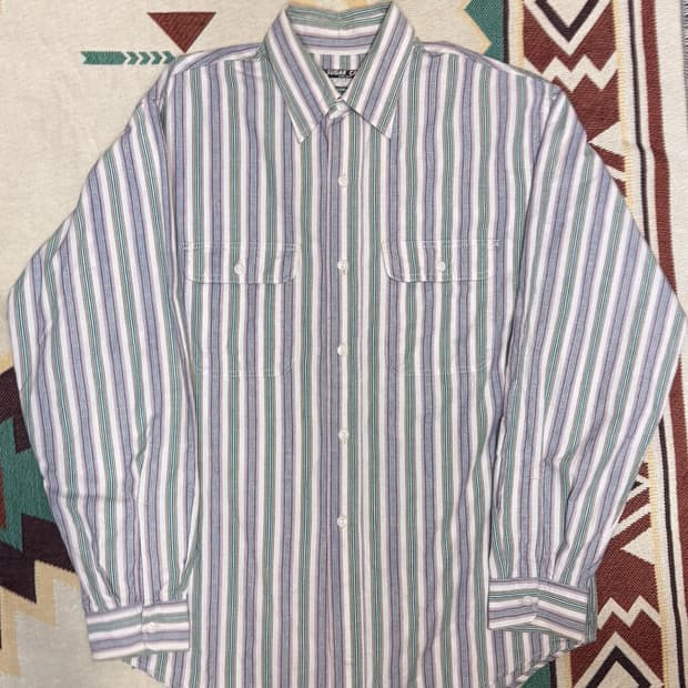 슈가케인 인디고 스트라이프 워크셔츠 L