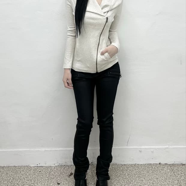 ivory asymmetry jacket