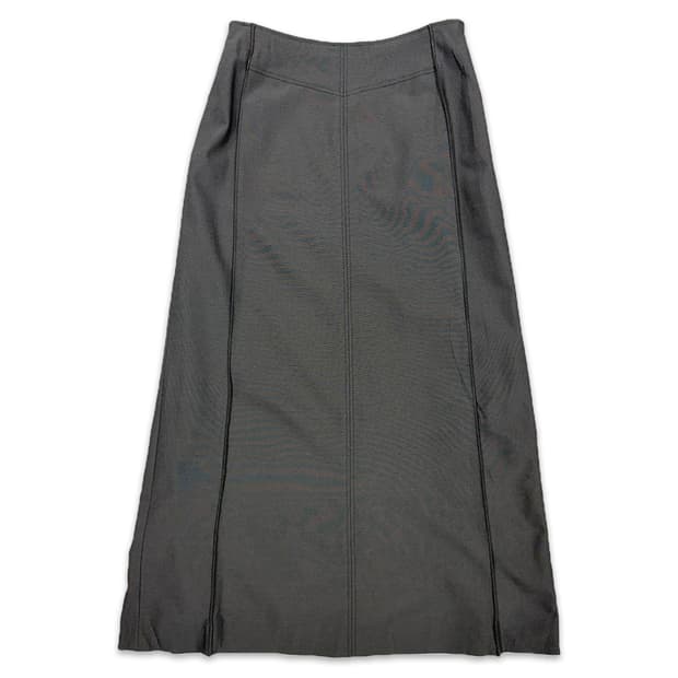 빈티지 그레이 라인 롱 스커트