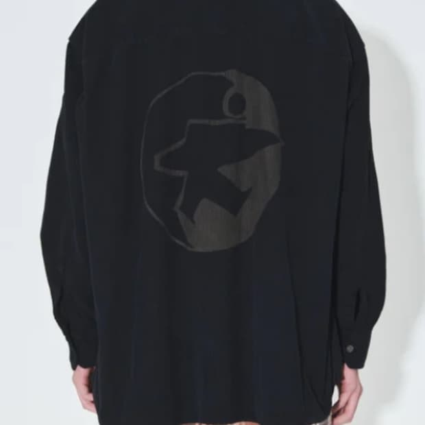 스투시 x 아워레가시 보로우드 셔츠 블랙 베이비 코드 S