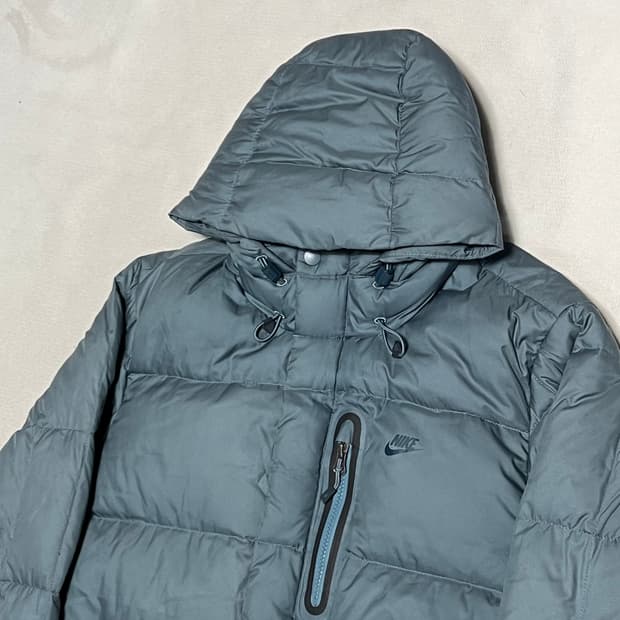 M 나이키 스카이블루 구스다운 후드 패딩