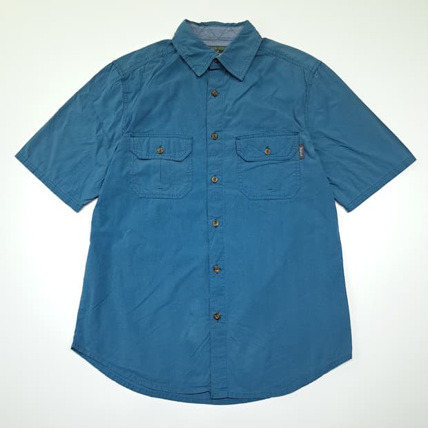 CK015 S 울리치 00s 립스탑 더스티블루 헌팅 셔츠 남방