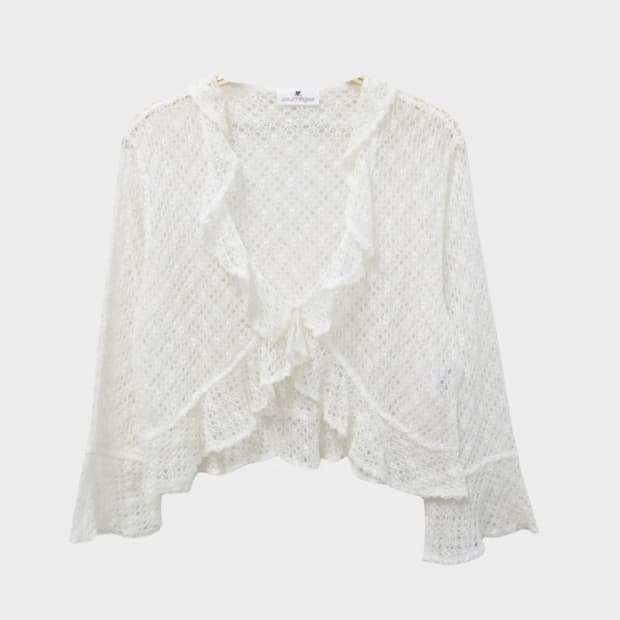 꾸레쥬 프릴 레이스 가디건 66115