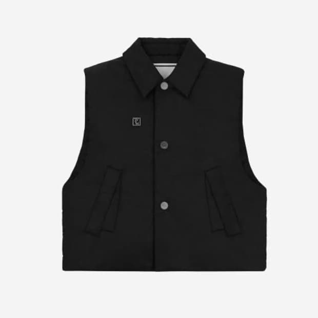 우영미 다운베스트 패딩조끼 블랙46 새상품 W223JP