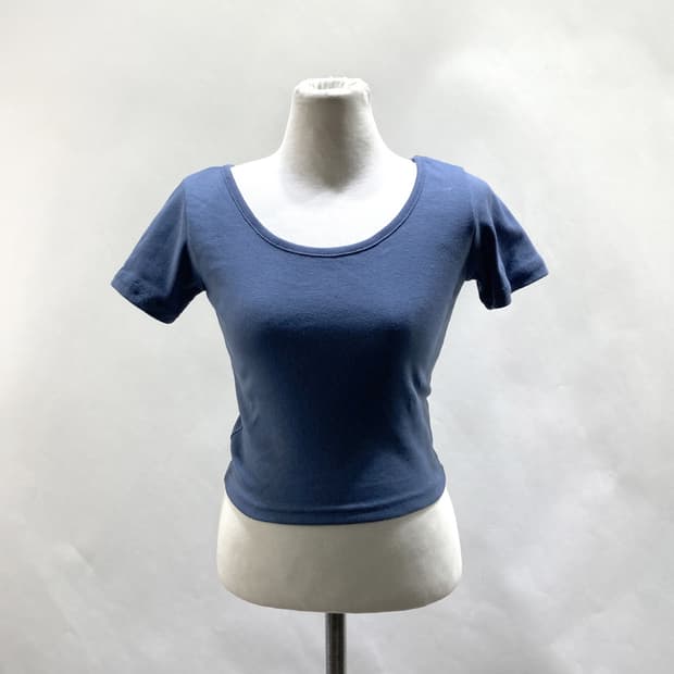 LYDIA 여성크롭반팔니트셔츠 블루 S 