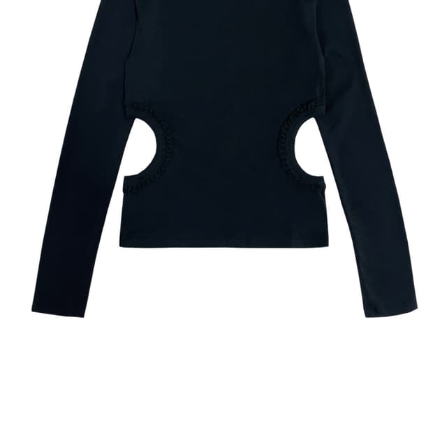 chemehc/HOLE LACE LONG SLEEVE (BLACK)
