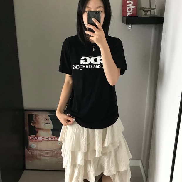 CDG 블랙 반팔티 M