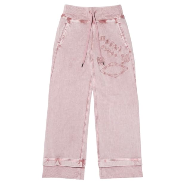 미스치프 밴딩 스웨트팬츠 워시드 핑크 브라운