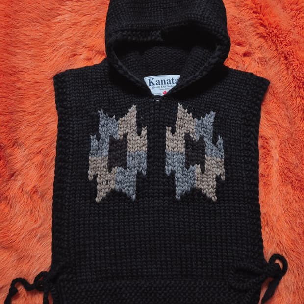Kanata 카나타 나바호 패턴 후드 니트 코위찬 베스트 F