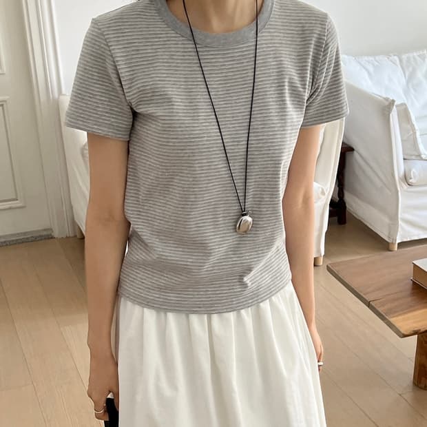 [새상품] 98도씨 스판 스트라이프 반팔