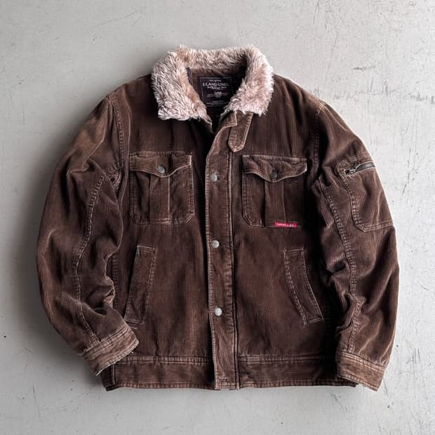 히코빈티지 y2k 코듀로이 브라운 빈티지 퍼 자켓