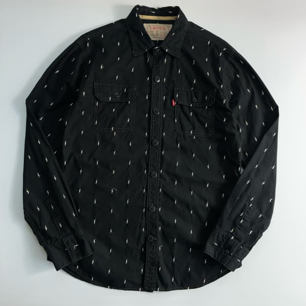 Levi's  리바이스 레드탭 웨스턴 자수 코튼 블랙 셔츠 