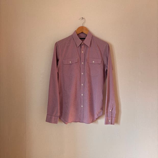 띠어리 S 캐주얼 체크 셔츠 남방 슬림 실루엣