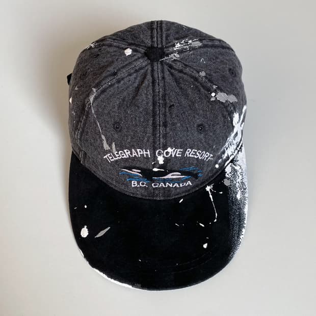 페인팅 투톤 빈티지 볼캡 모자 B