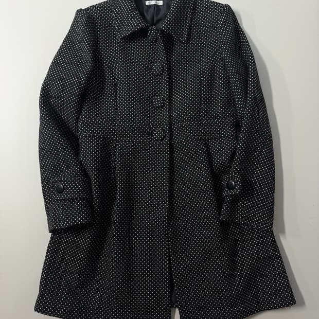 미니 도트 패턴 울 블렌디트 코트