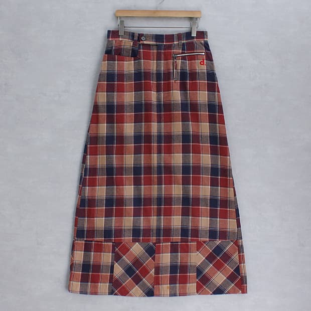 drug store's _ check cotton skirt