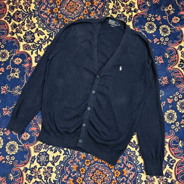 폴로랄프로렌 빈티지 화이트 자수
코튼 가디건
M size