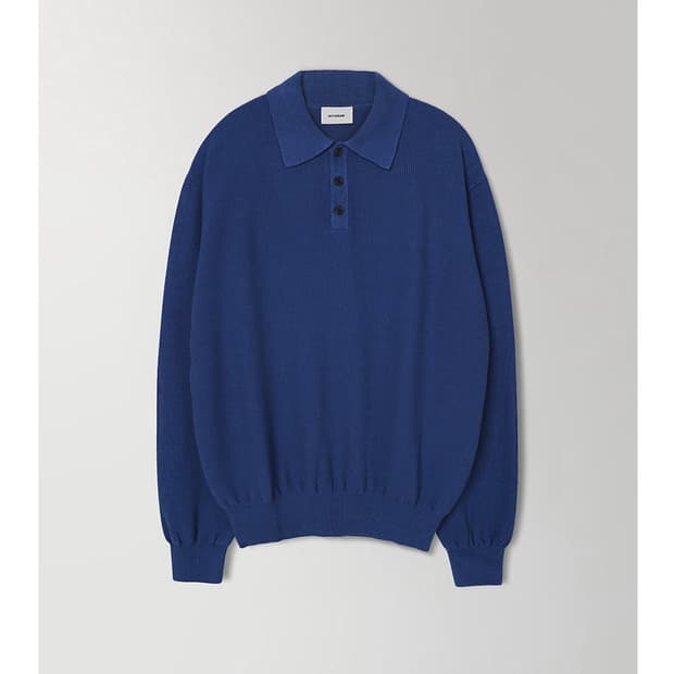 인더로우 코튼 실크 니트 폴로 블루 3사이즈