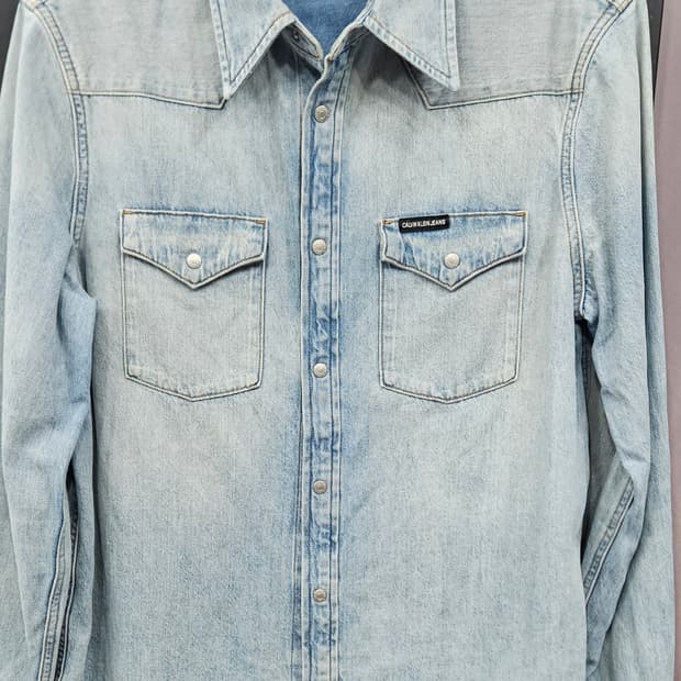 캘빈클라인 워싱 데님 셔츠 남방 M