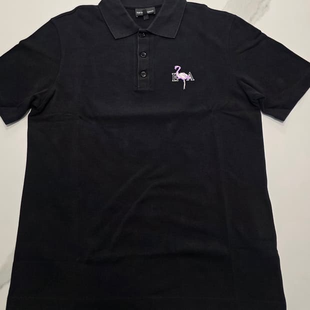 엠포리오 아르마니 남성 플라밍고 그래픽 폴로 셔츠