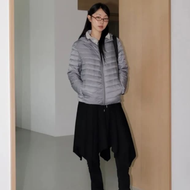 새상품) 원더원더 넥시 울트라 라이트다운 후드 경량패딩